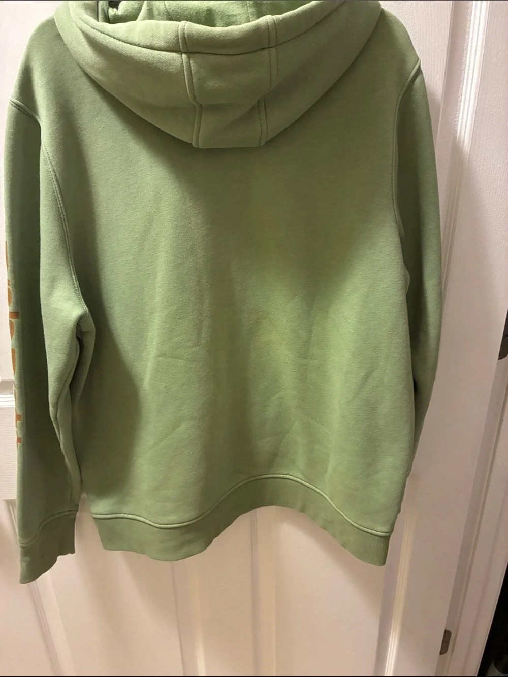 Carhartt Light Sage Green Crewneck Hoodie with Chest Logo built for outdoor